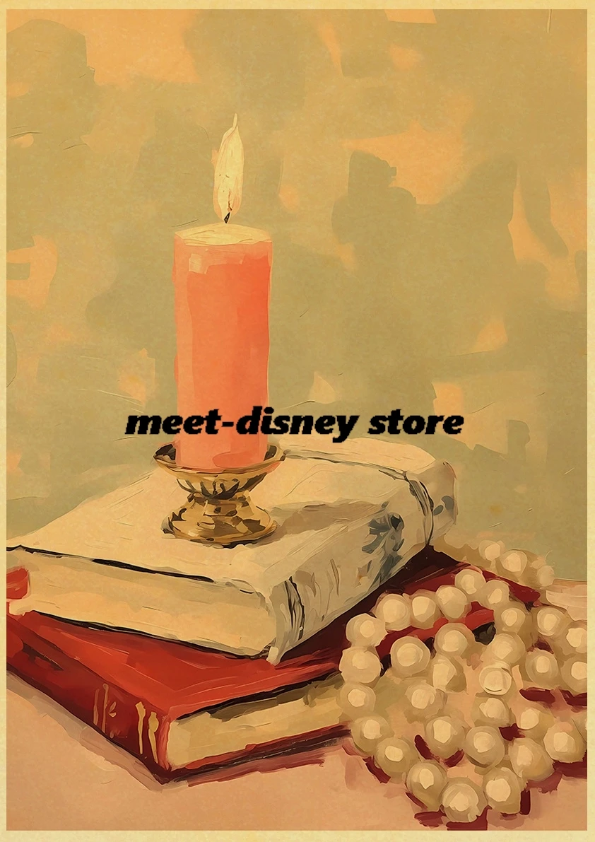 Pink Oil Painting Book Posters Kraft Paper Print Living Room Fruit Fun Creativity Home Chambre Landscape Wall Room Bar Decor