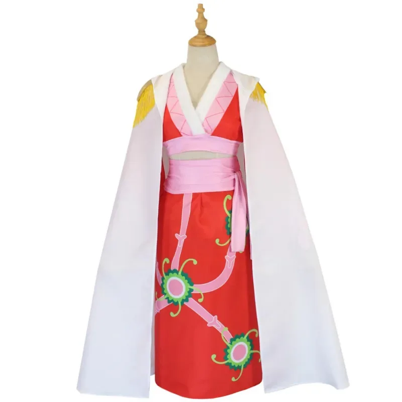 Anime Boa Hancock Cosplay Costumes Sexy Empire Red Kimono Dress Uniform Boa Hancock Earrings Halloween Costumes for Women Men