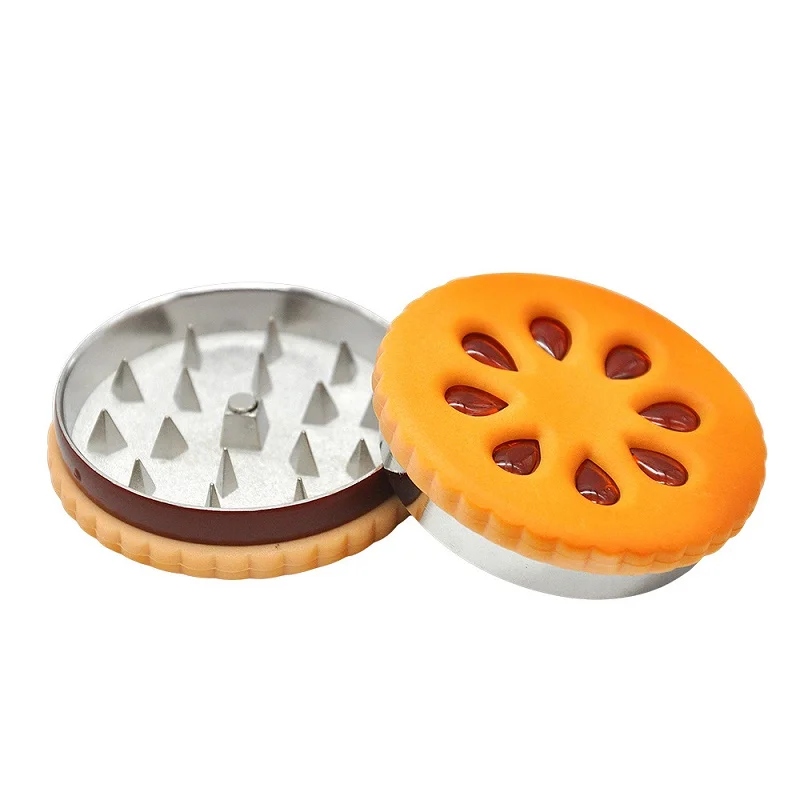 R&R Hamburg & Biscuit Style Metal Gear Herb Grinder 3 Layers 55mm Tobacco Grass Crusher Machine Smoking Accessories Gadget