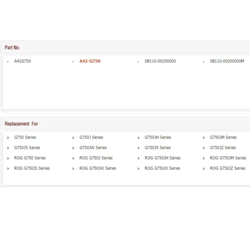 Laptop Battery for ASUS A42-G750 G750J G750JH G750JM G750JS G750JW G750JX G750JZ  Batterie 15V 5900mAh Replacement Battery