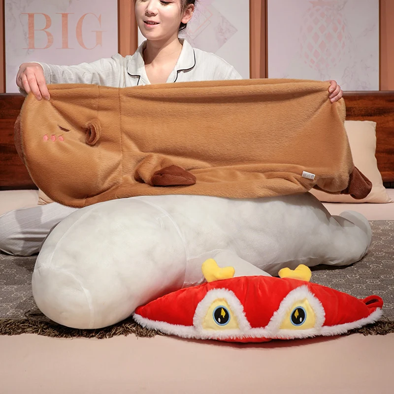 Adorable capibara, almohada larga, juguetes de peluche, sombrero, pollo, dinosaurio, muñecos de peluche suaves, decoración, regalos de cumpleaños para bebé