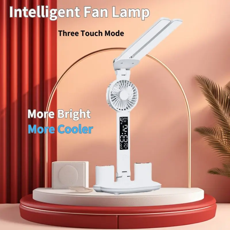 Table Lamp Rechargeable touch dimming color adjustment Led Clock Dispaly Reading Lights charging USB Children Desk Lamp