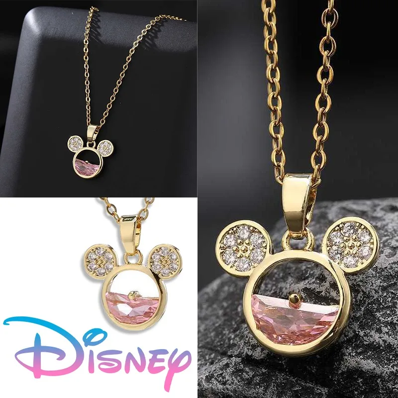 Disney Mickey Mouse Halskette Frauen goldene süße Cartoon Mädchen Mode Kawaii Anhänger Kette