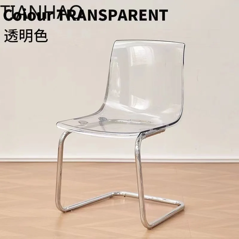 Light Luxury Transparent Dining Chair Acrylic Back Chair Drop Resistant Lightweight Toas Island Leisure