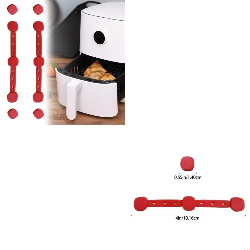 일회용 라이너를 고정하고 실수로 열리는 것을 방지하기 위해 에어프라이어에 적합한 실리콘 마그네틱 버클 2세트