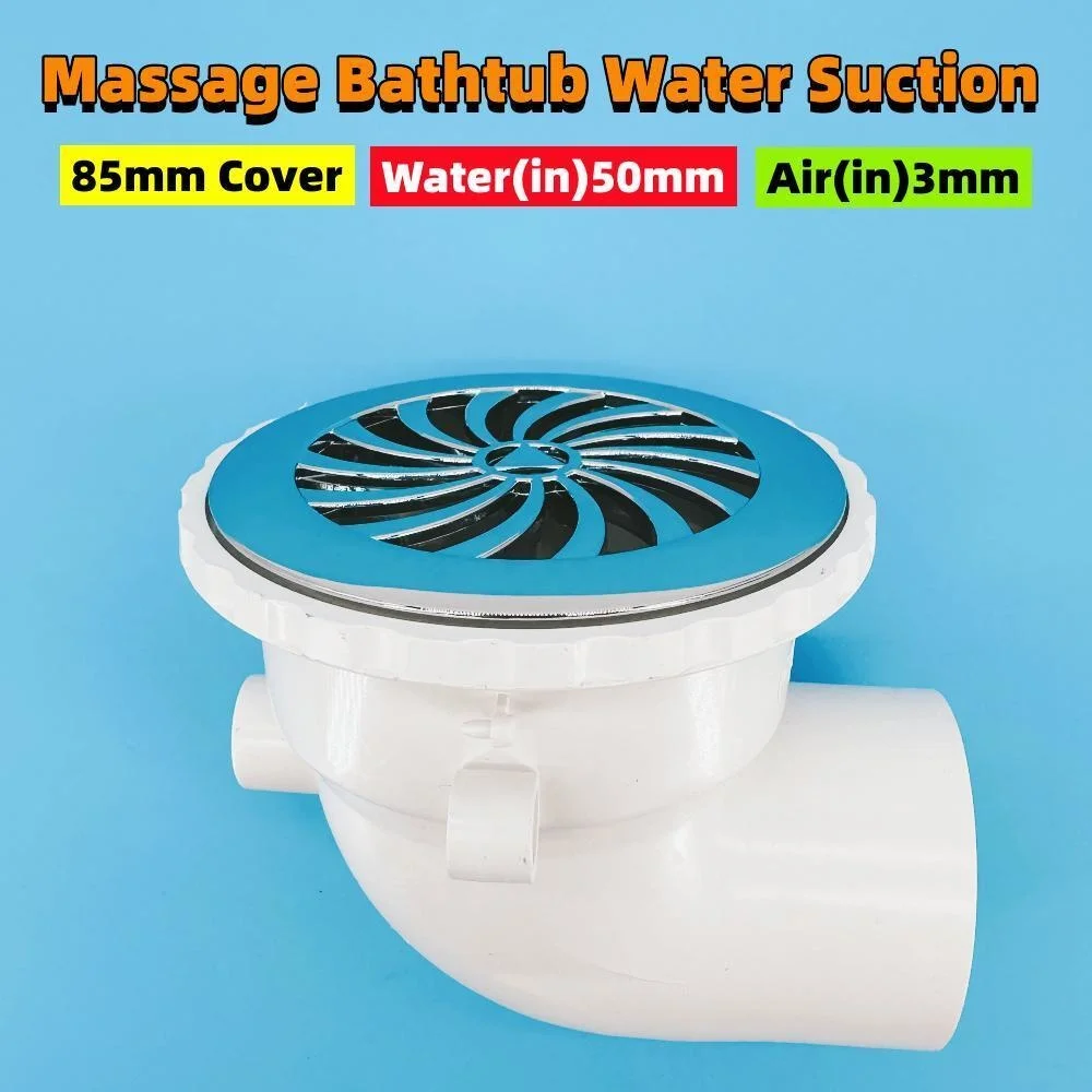 

50mm Water 85mm Cover Windmill Shape Bathtub Water Suction Chromed Cover PVC Base Ultra-thin Bathtub Backwater Suction Drainer