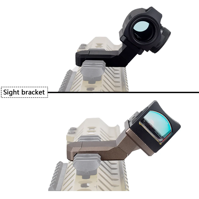 Universal Metal 35/45 Degrees Offset Optical Mount T01/T02 RM Red Dot Side Sight Holographic  Scope Base Bracket 20mm Rail Holog