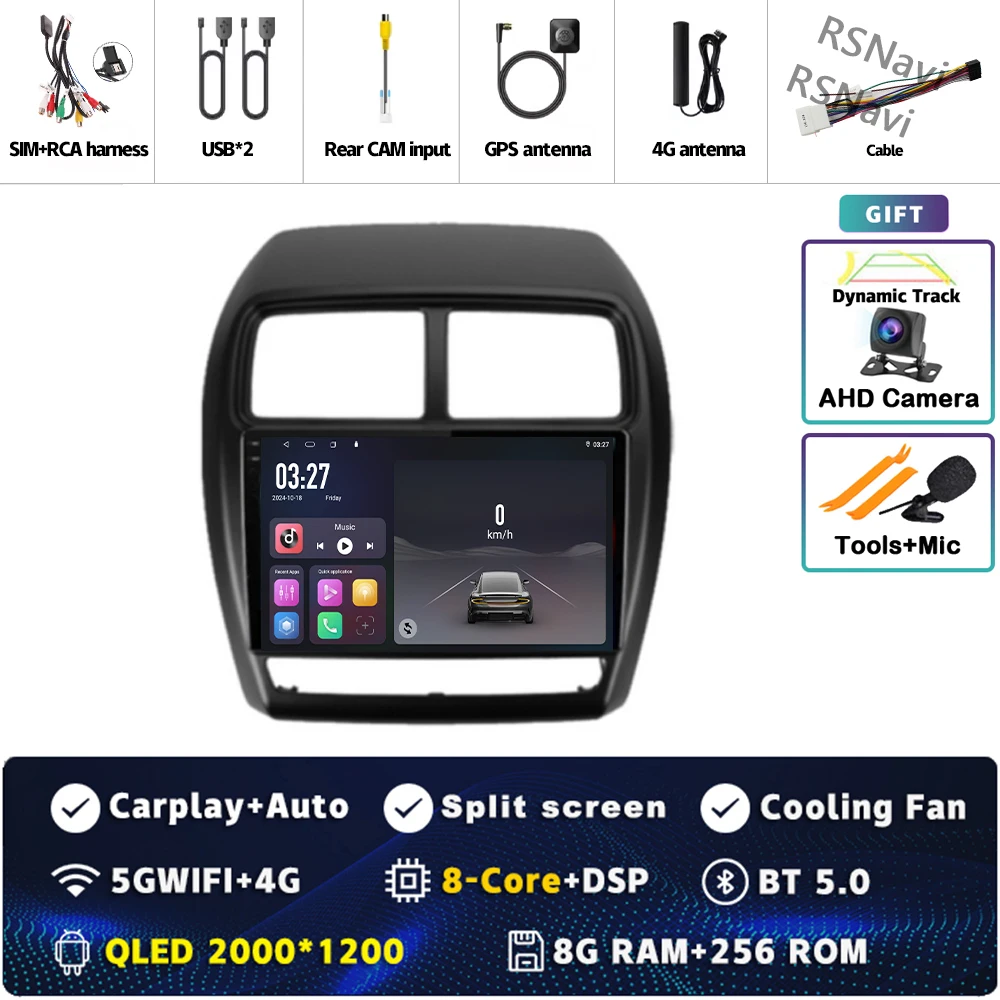 Qualcomm Android 15 autoradio multimediaspeler voor Mitsubishi ASX 1 2016 2017 2018 2019 - 2022 Auto Carplay Stereo wifi4G video