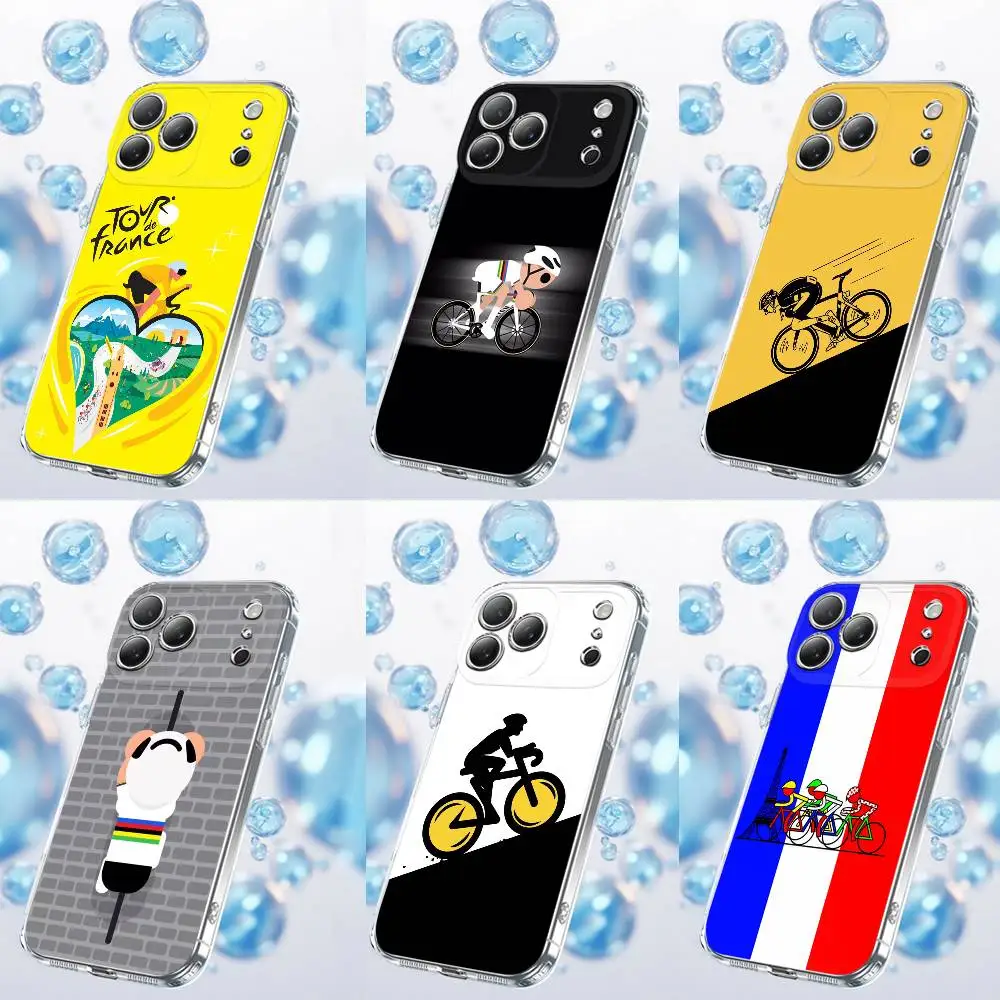 

T-Tour De France Bike Rainbow Phone Case For iPhone 17,16,15,14,13,12,11,Plus,Pro,Max,Plus,E,Air,Mini Transparent Cover