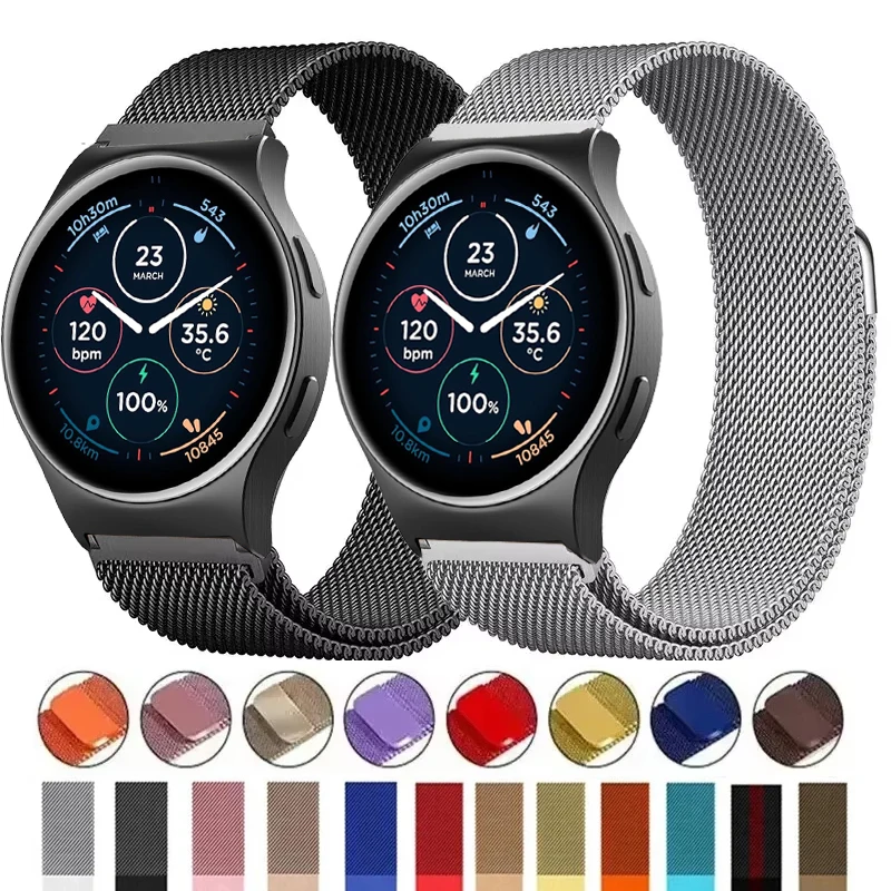 20mm 22mm Milanese Loop für Motorola Moto Watch 120 Magnetisches Metallarmband für Motorola Moto Watch 70 100 360 Correa Band