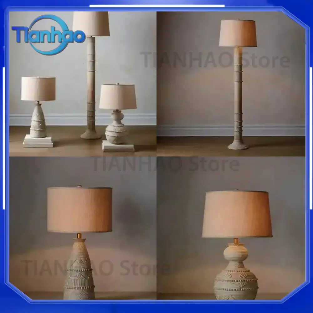 Solid Wood Desk Lamp Floor Lamp for American French Rural Style Villa Living Room Bedroom Bedside Home Stay Hotel
