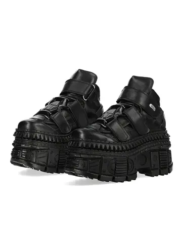 Gothic Black Platform Shoes Rock Metal Daddy Shoes Men's and Women's Punk Small Leather Shoes Muffin Bottom Heightened Single Sh