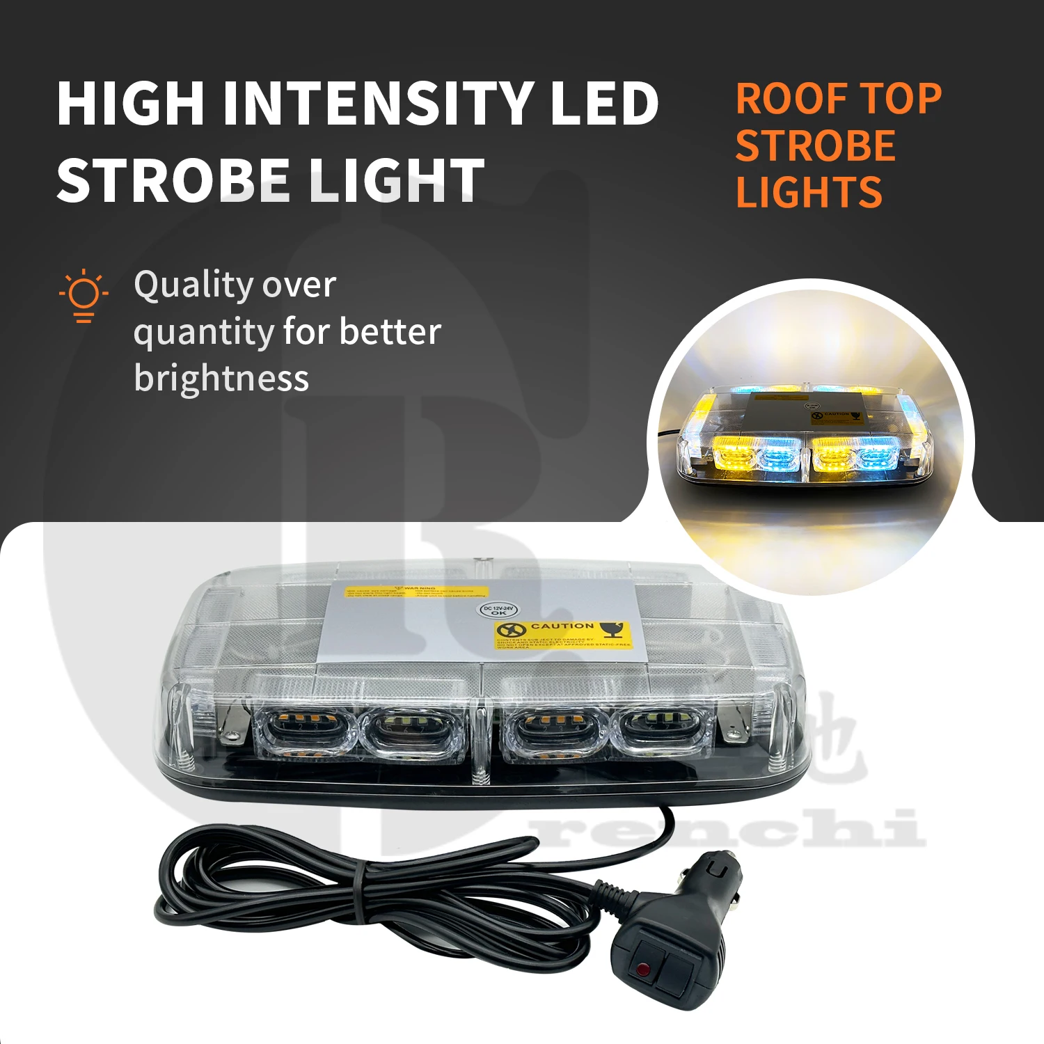 

48LED Roof Top Strobe Lights Emergency Safety Hazard Warning Light LED Flashing Light Bar Magnetic Mount For 12V 24V Car Truck