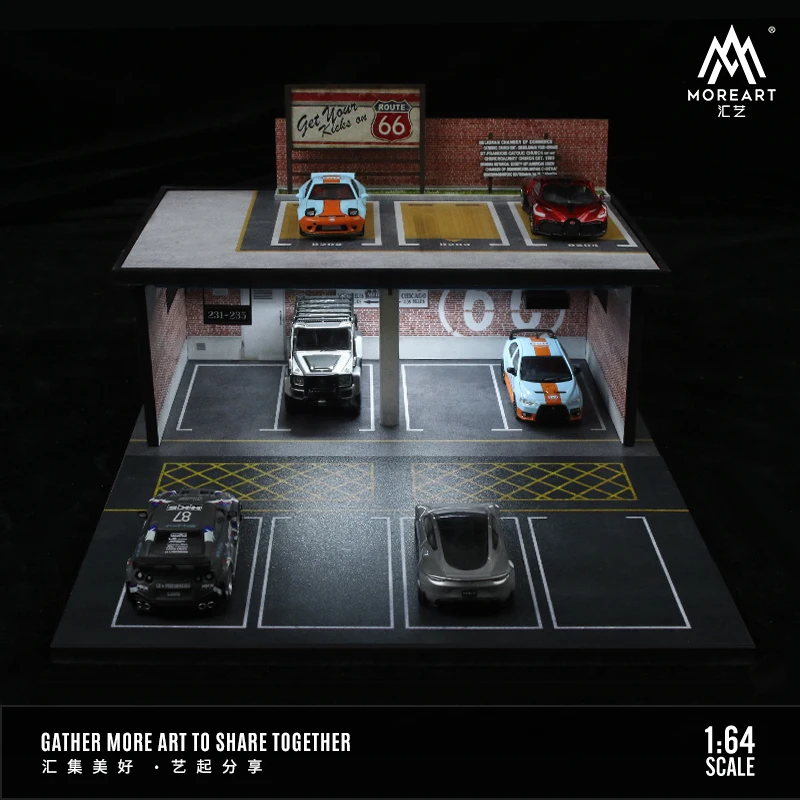 MoreArt 1:64 Diorama Double-Decker Parking Garage scene No.66 / lot scene JDM No.86