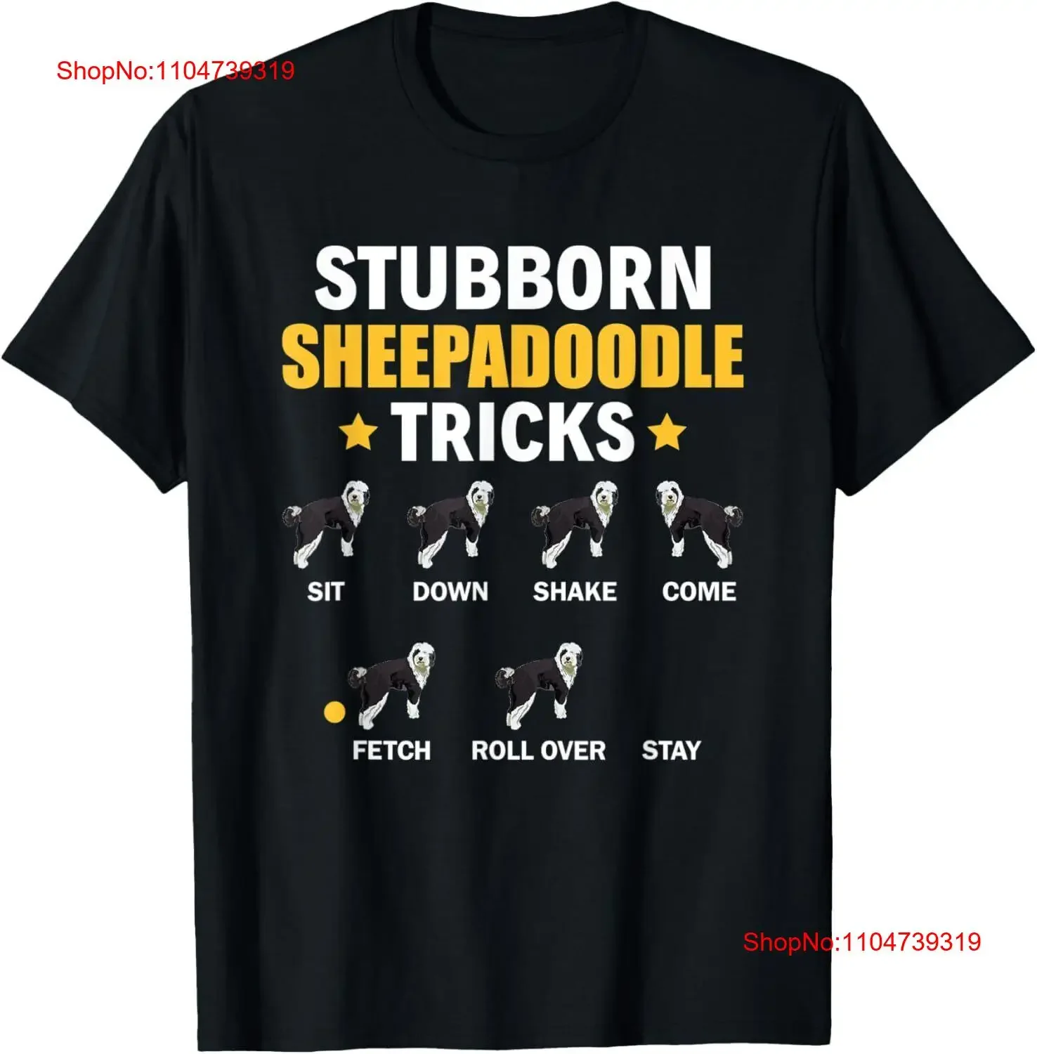 Tournestière Sheepadoodle astuces Doodle chien t-shirt vintage lavé polyvalent doux mode homme légèrement confortable décontracté