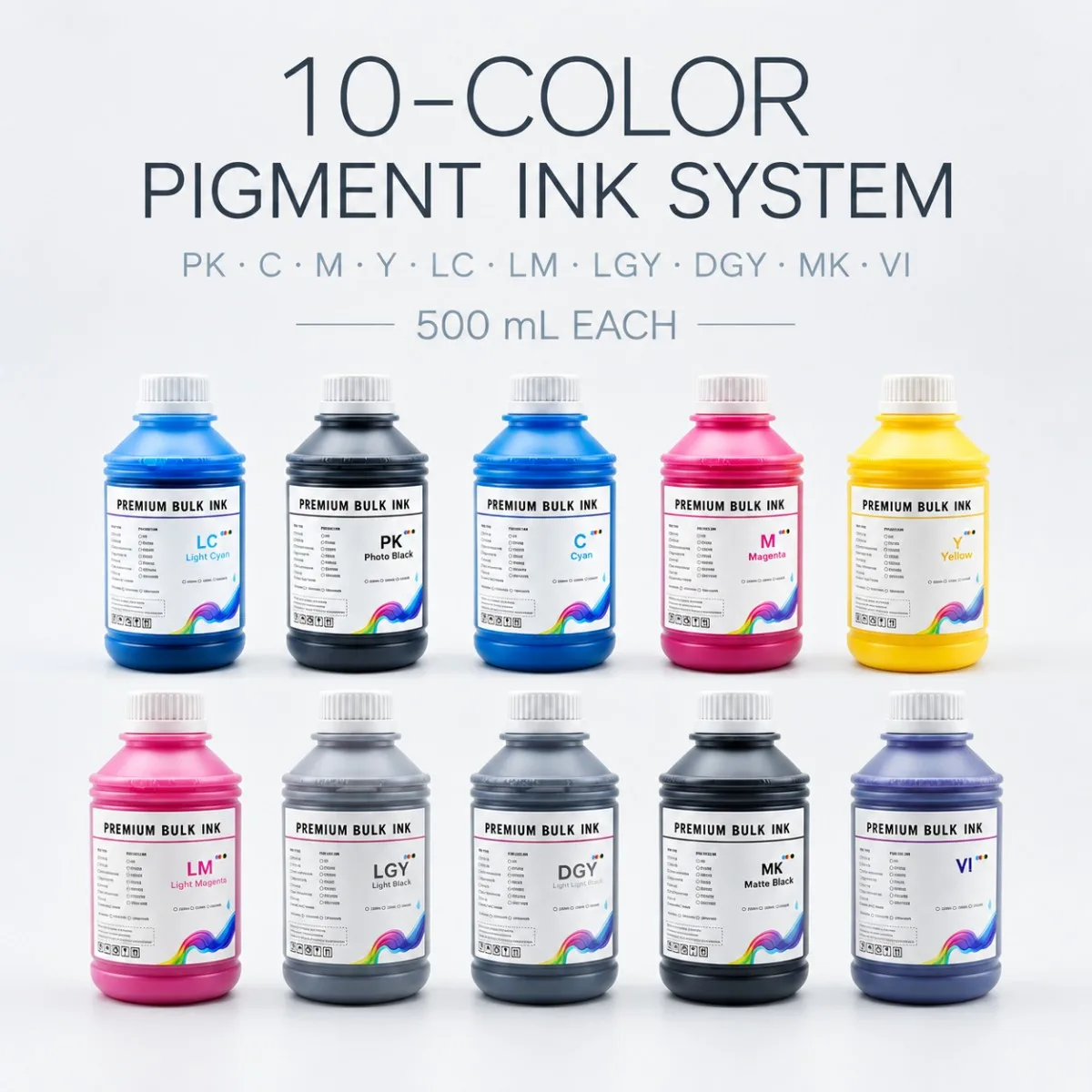 Premium Pigment Ink 500ml 10 Colors For Epson Surecolor SC-P700 P900 P908 P708 P700 P900 Printers