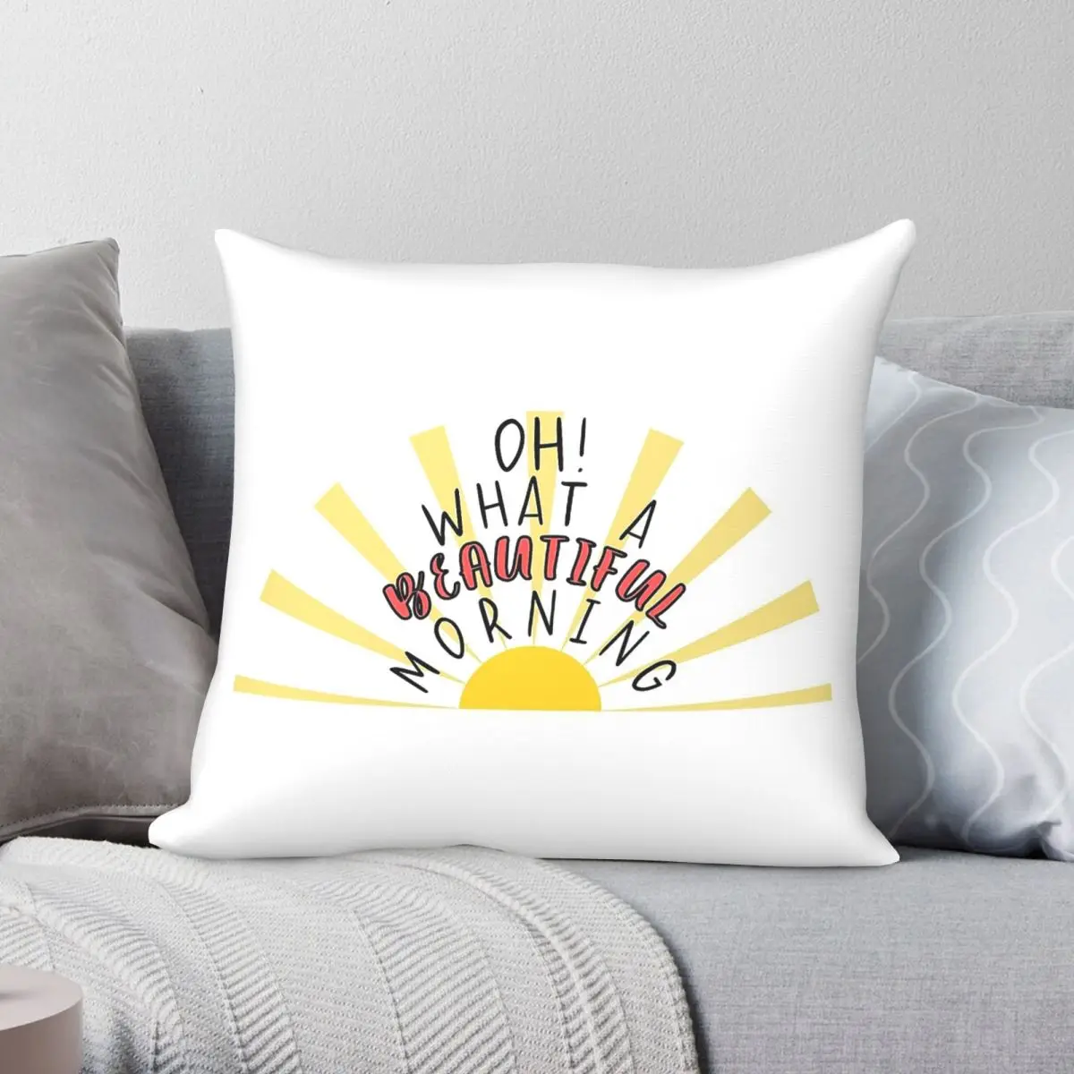 Oh What A Beautiful Morning Oklahoma Square Pillowcase Polyester Linen Velvet Pattern Zip Pillow Case Home Cushion Cover 18