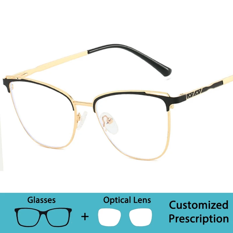 Nouvelles lunettes photochromiques sur ordonnance, lunettes optiques progressives en métal, anti-lumière bleue, pour myopie et hypermétropie, pour femmes