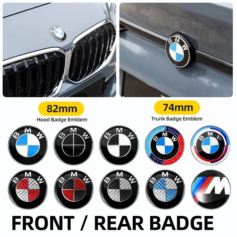 82mm 74mm rear boot badges front hood trunk Emblem logo 50th Anniversary Edition for bmw F10 F20 E46 E43 E63 E64 E90 E94 X5 X6