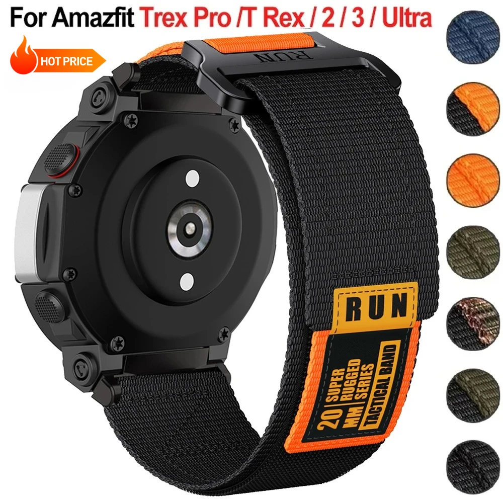 Neues taktisches Nylonband für Huami Amazfit T-Rex 2 3/Ultra elastisches Schlaufenband für Amazfit Trex Pro/T-Rex Smartwatch Sportarmband