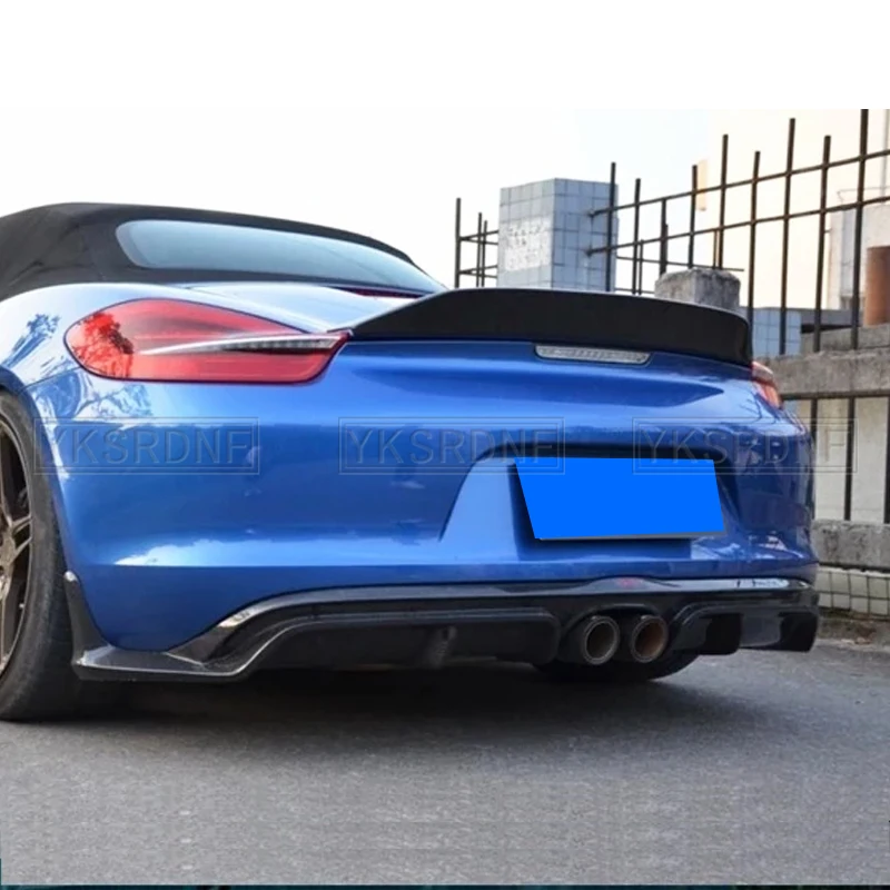 For Porsche Boxster 981 2013 2014 2015 2016 Rear Trunk Spoiler Wing Rear Trunk Big Spoiler Lip Wing Carbon Fiber / FRP Black 