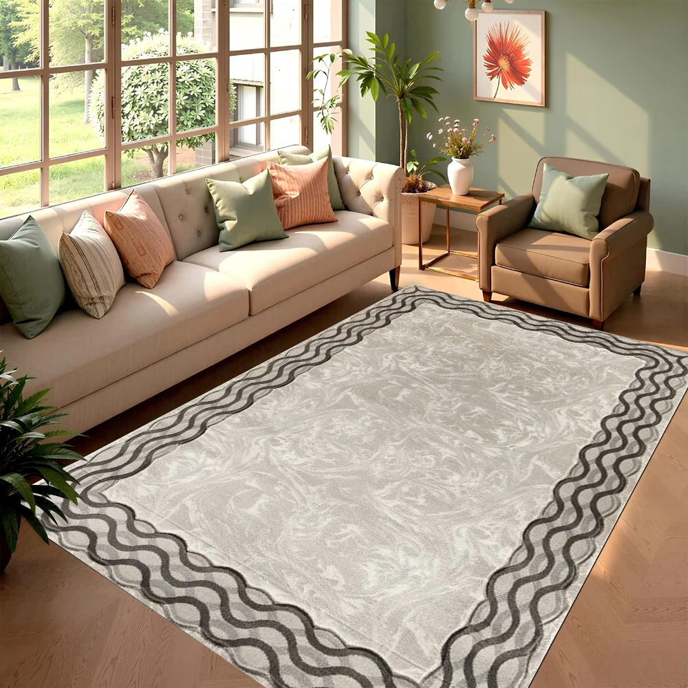Living Room Rug Moroccan Geometric Pattern Luxury  Carpet Non-Slip Easy Clean Minimalist Versatile Personalized Home Decor Mat