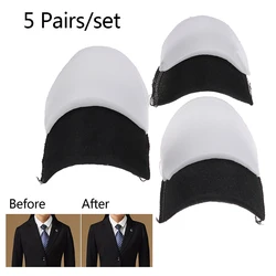 5 Pairs Shoulder Pad Sponge Covering Men Women Shoulder Pads DIY Clothes Sewing Supply Contour S/M/L Black White Schulterpolster