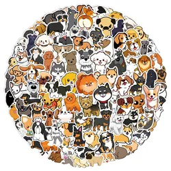 100 Pcs Small Size Cute Dog Graffiti Stickers, Water Cup Stationery Box DIY Decorative Waterproof Stickers