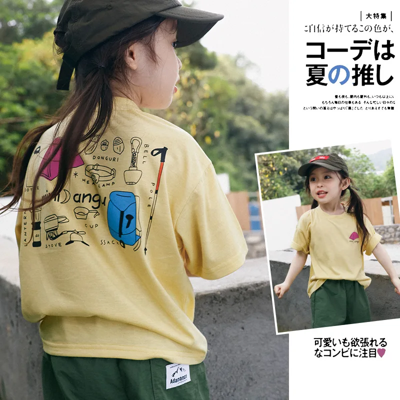 

Outdoor Children's Clothing Summer Girls Short-sleeved Children's Breathable T-shirt Soft Tops Children's Quick-drying Clothes