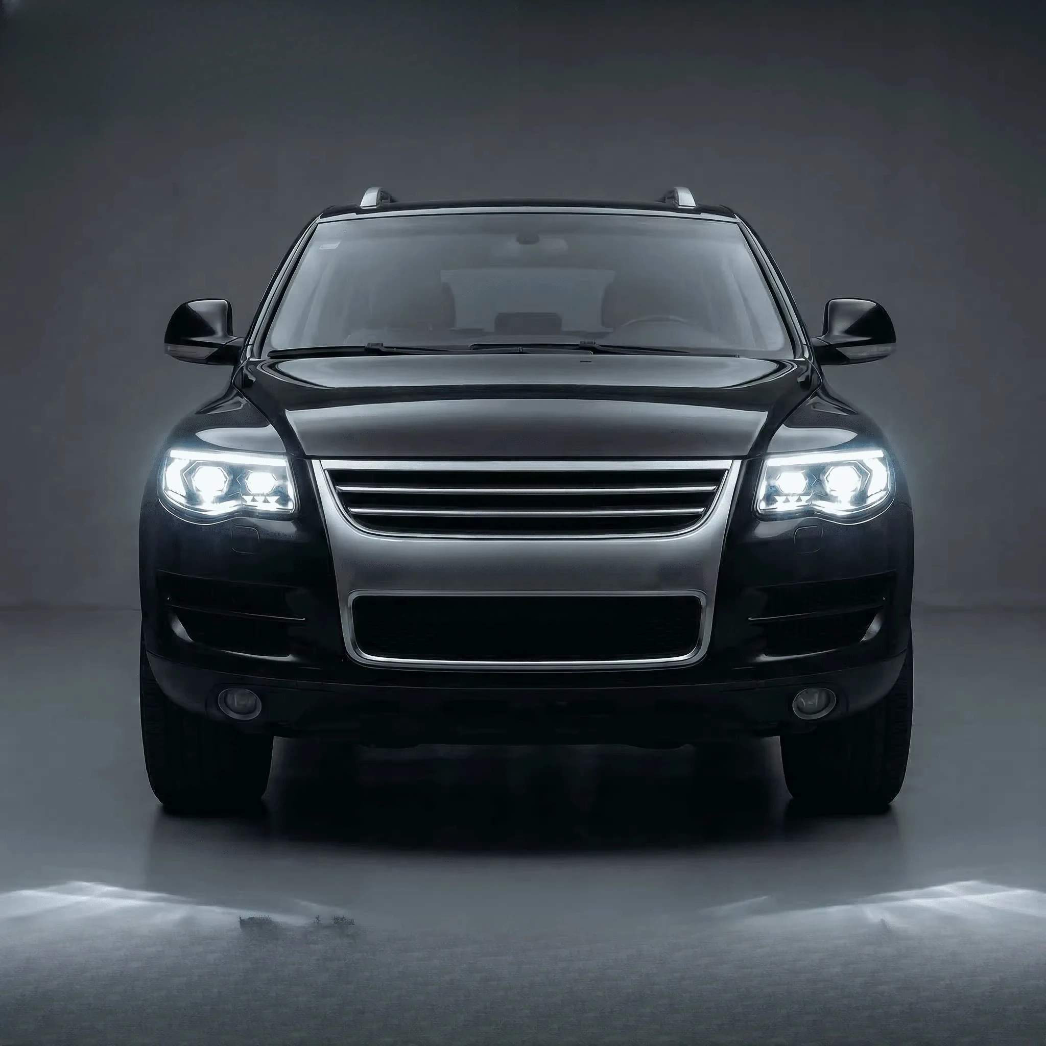 Premium Upgraded LED Headlights Assembly for  Touareg 7L 2007-2010 - L-Shaped DRL Plug & Play
