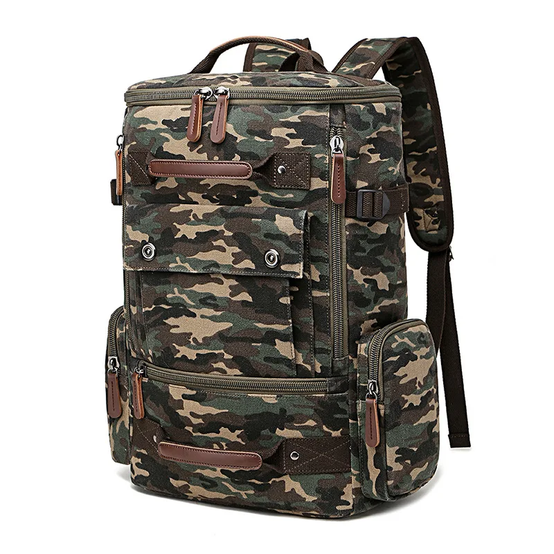 IGETBAG Herren Vintage Leinwand Rucksack 7