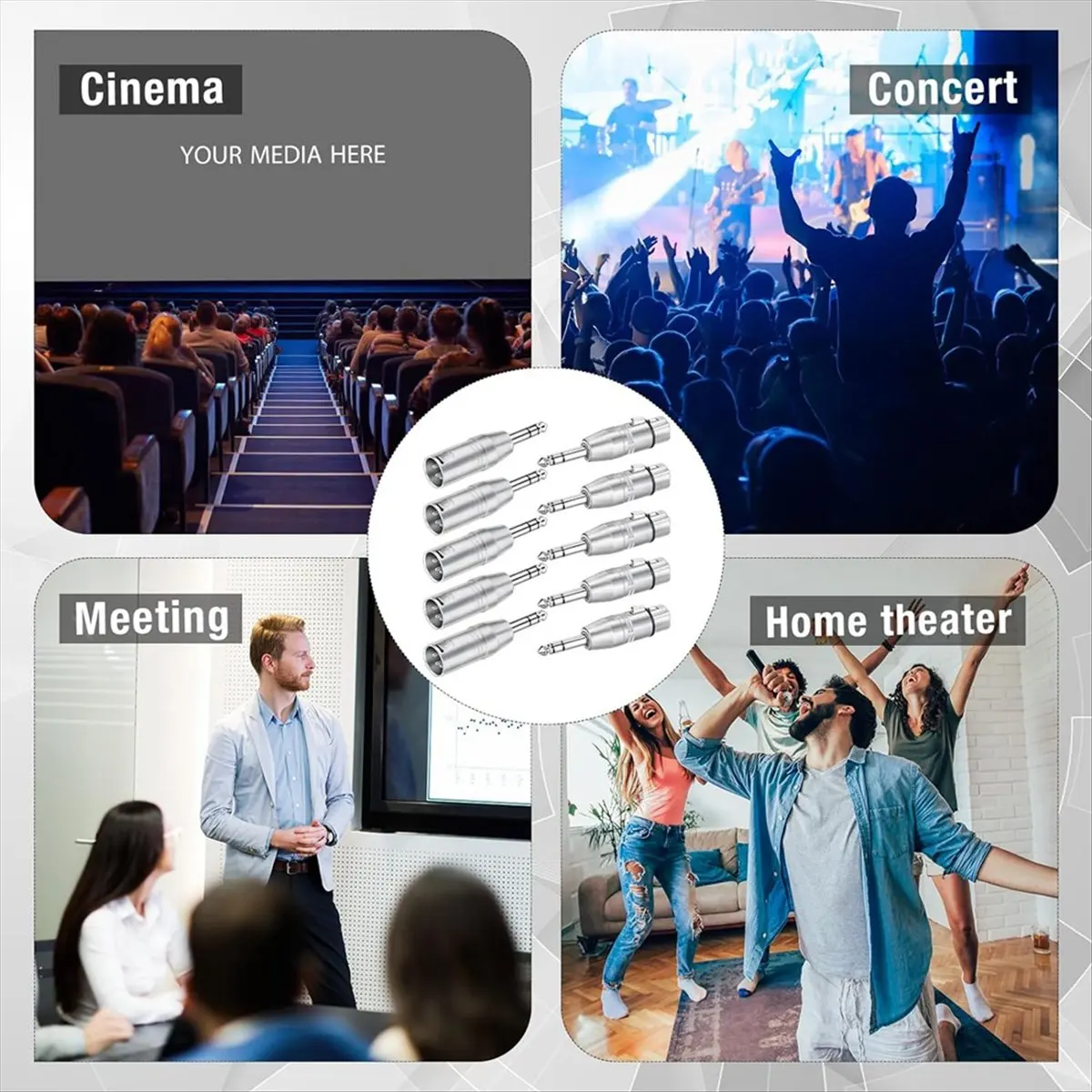 

Адаптер ABJV, 10 шт. XLR, переходник «папа» на XLR «папа» и 5 шт. переходников «папа» на XLR «мама», разъем TRS на XLR 1/4 дюйма