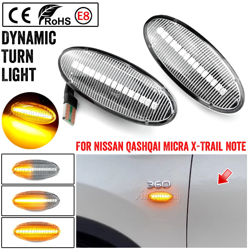 Description Report Item Car Side Marker Lights Dynamic LED Turn Signal Light For Nissan Qashqai J10 X-trail Cube Juke Leaf Micr