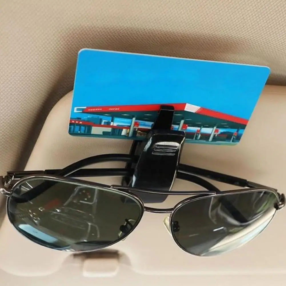 1pc Universel Voiture Auto Pare-soleil Lunettes Boîte Lunettes de Soleil Pince Carte Porte-billet Attache Stylo Etui Lunett