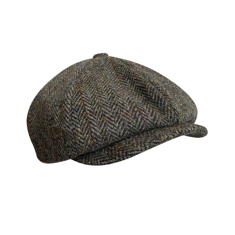 Wool Cap For Men Newsboy Hats High Quality Men\'s Brand Cap Winter Herringbone Eight-Blade Cap Flat Hat Brown Women Berets BJM19