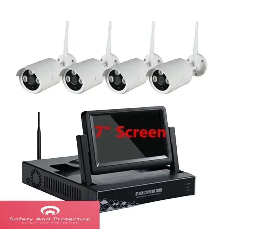

Tuya Surveillance Kit WIFI CCTV System 7-inch NVR CCTV Camera Security System Waterproof HD Camera KIT