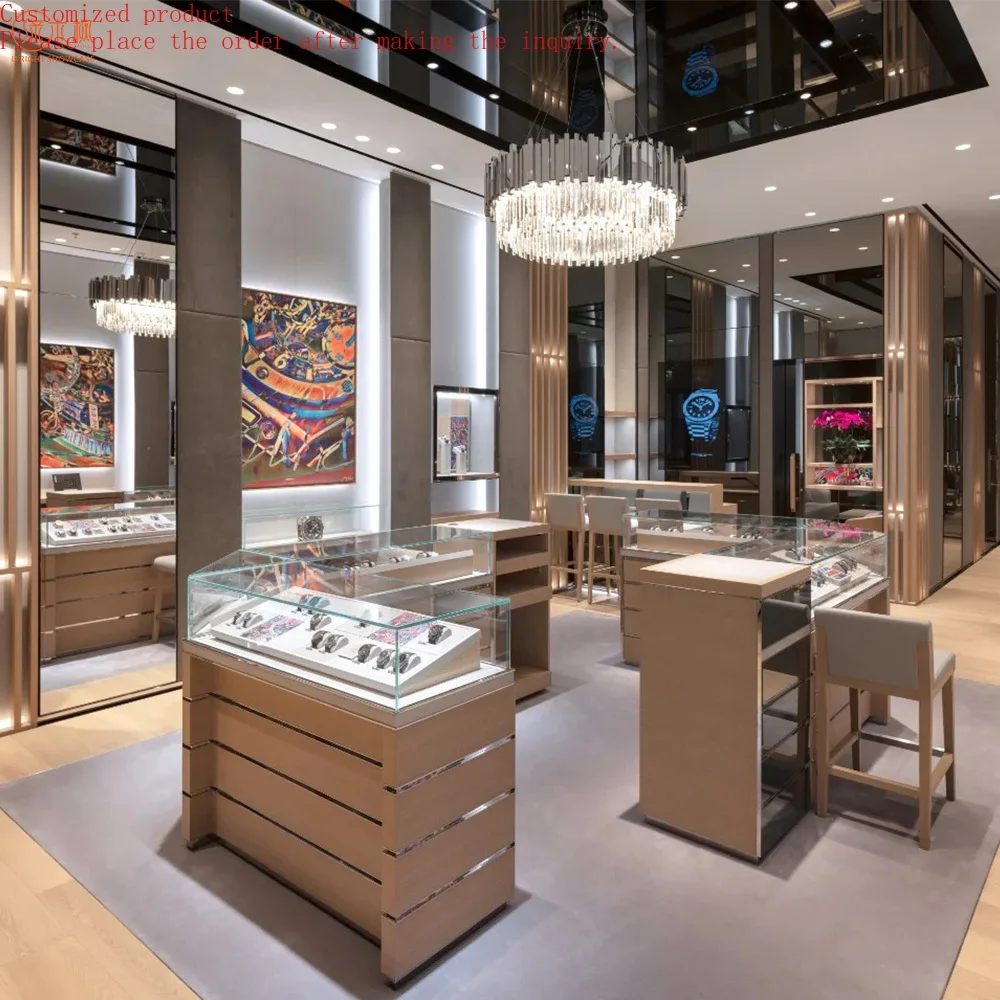

Unique Custom Watch Showcase Display Luxurious Modern Glass Jewellery Display Cabinet Fashion Design