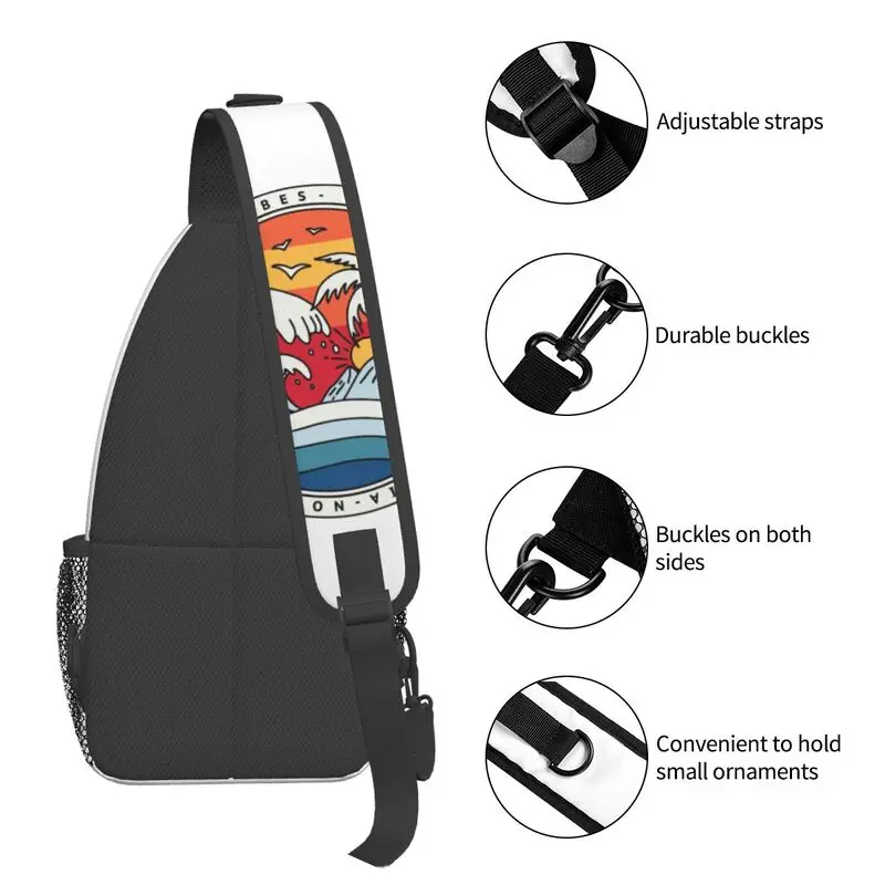 Mode California Strand Surfen Sling Tas Voor Reizen Wandelen Mannen Zomer Surfer Crossbody Borst Rugzak Schouder Dagpack