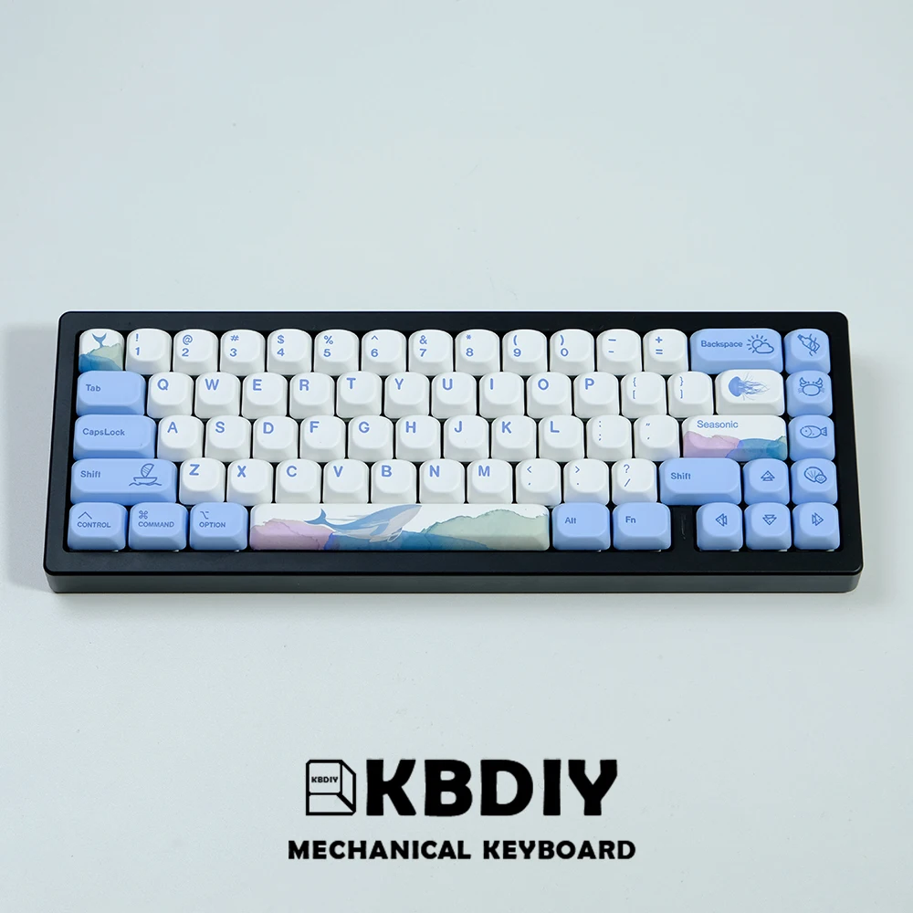 Imagem -04 - Kbdiy-koa Keycaps Conjunto para Teclado Mecânico Oceano Baleia Pbt Keycap Semelhante Moa 7u Iso Japonês Coreano Russo 135 Teclas por Conjunto