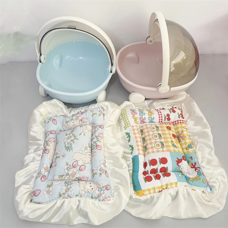 

1 PCS New Labubu Baby Stroller Storage Box Doll Decor Space Module Sleep Cradle Cart Dolls Bed Furniture Accessories