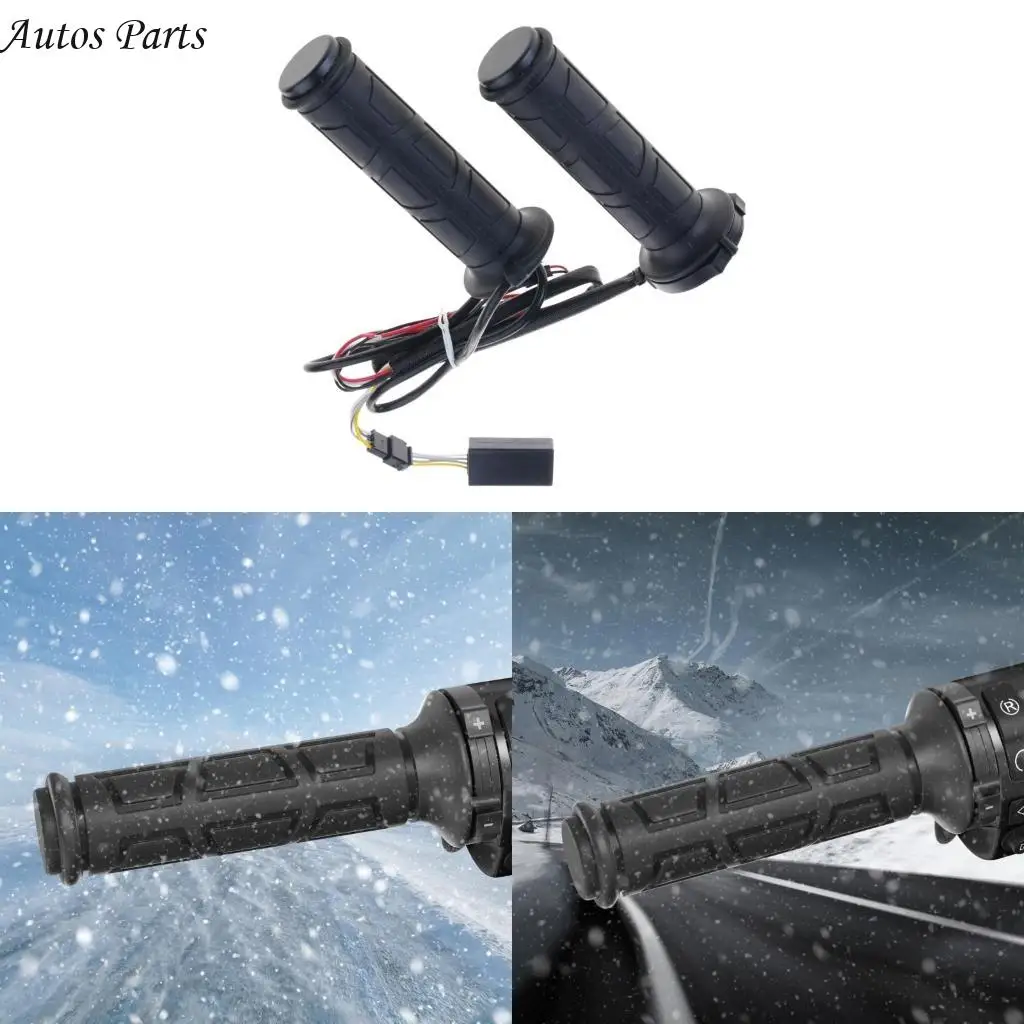 

57BA Adjustable Temperature Heated Handlebars 12V Heated Grips for 22mm 7/8'' ATV