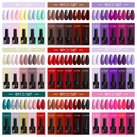 LILYCUTE 4/5Pcs/Set 7ML Nude Pink Gel Nail Polish and Translucent Jelly Nail Art Gel Semi Permanent Soak Off Design Manicure Set