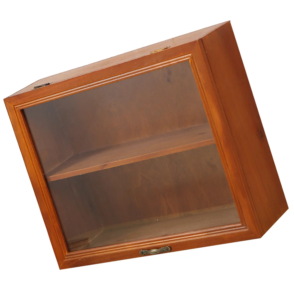 Book Shelf Retro Storage Cabinet Wood Display Stand Action Figure Holder Rack Cosmetics Office