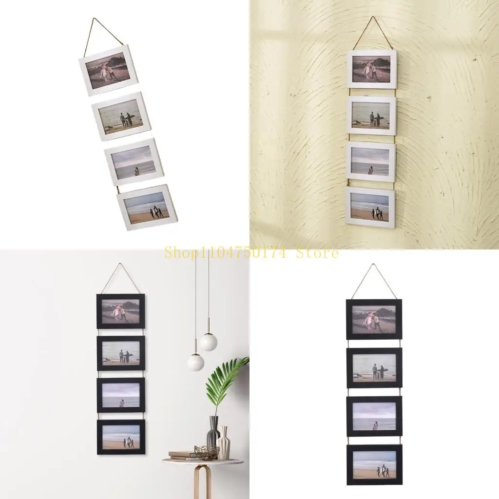 Hanging Picture Frames Collage Wall Decors,4Opening,4×6inches Rustics Multi Picture Frames for Family top sale
