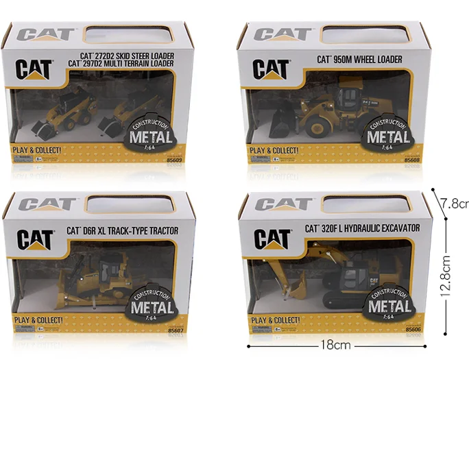 

DM Cate~rpillar 1:64 CAT D6R 320F 950M Excavator Bulldozer Loader Alloy Simulated Model Gifts Souvenir Toys