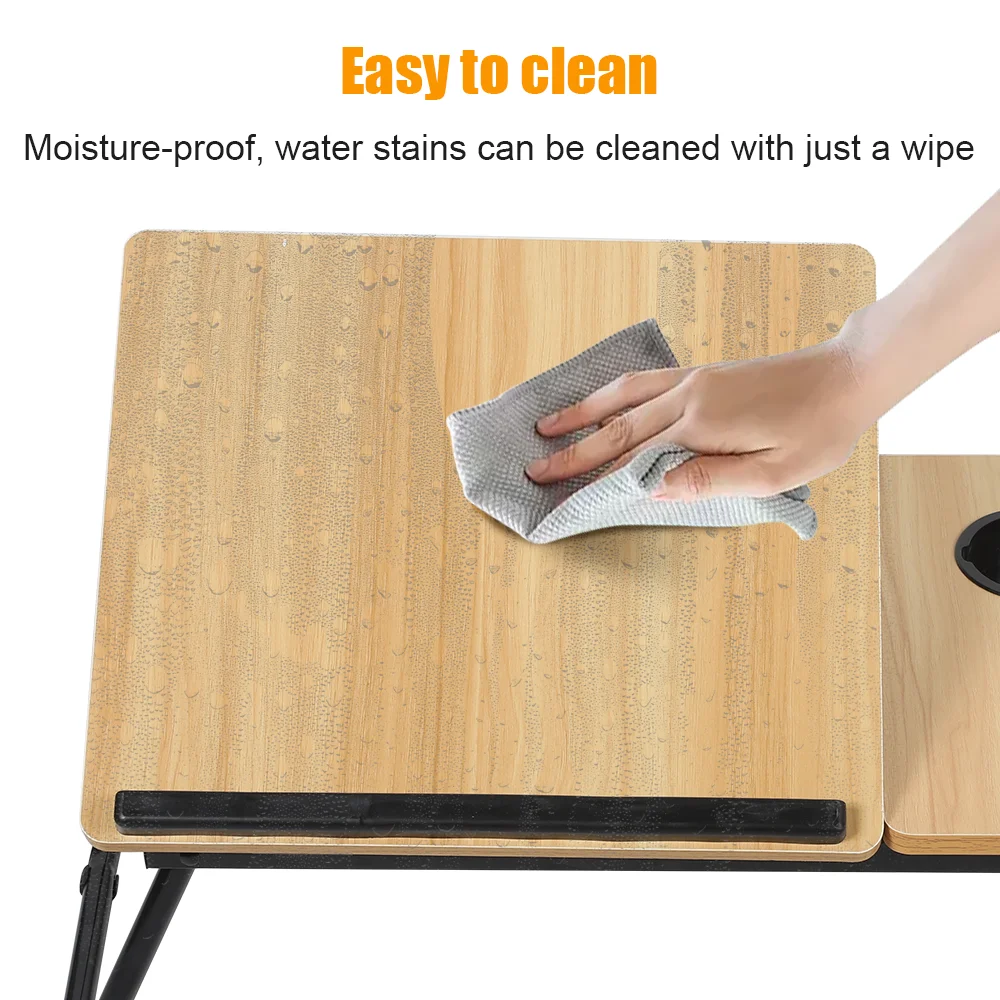 Klappbarer Laptop-Tisch für Bett und Sofa, Laptop-Schreibtisch mit 5-stufiger Höhenverstellung + Getränkehalter, Multifunktionstisch für Home Office – Detail 10