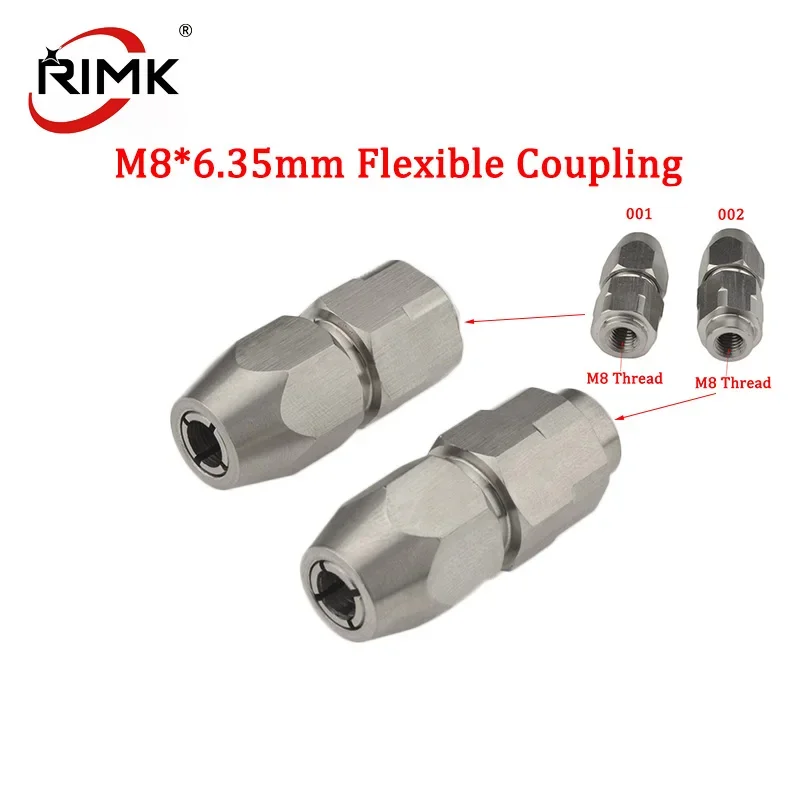 

RC Boat Flexible Coupling CNC Stainless Steel M8x6.35mm Flex Collet Coupler for RC Boat Motor