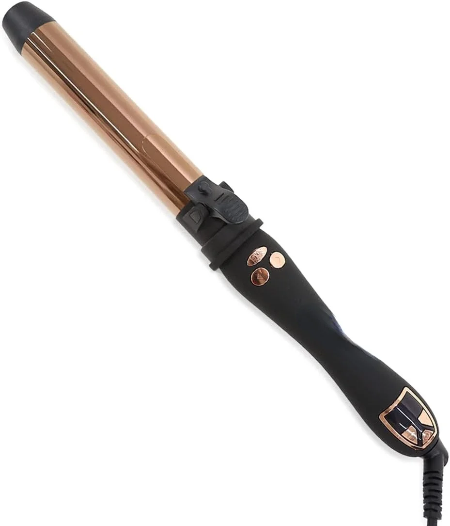 

Professional 1.25" Rotating Automatic Hair Curler Wand with Temperature Control - Locks in Moisture for Soft Curls