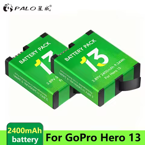 PALO 1-3PCS For GoPro Hero13 battery 2400mAh Rechargeable Battery for Go pro Hero 13 Battery Sport Camera Accessories Batteries