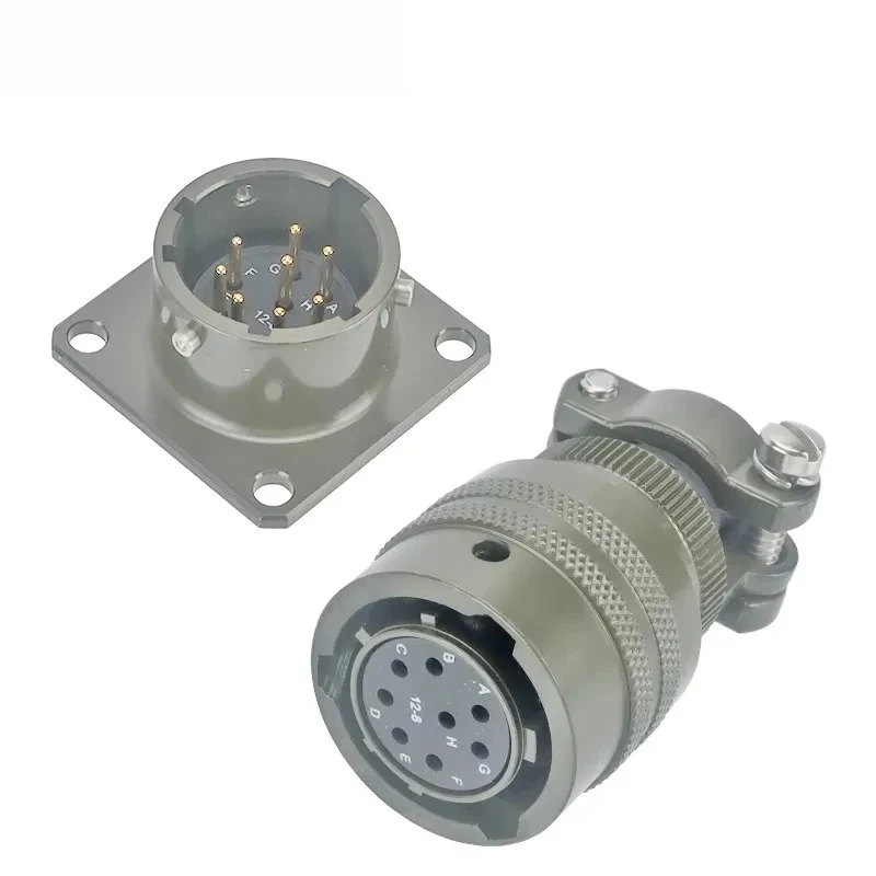 MIL 26482 Circular Aviation Cable 12 Housing 8-Pin Male and Female Assembled Plug MS3116 Square Flange Receptacle